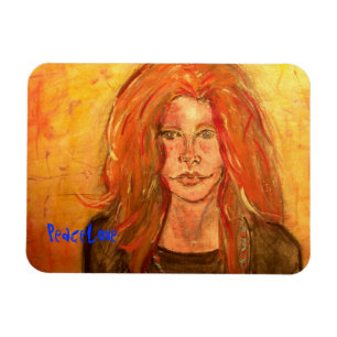 Magnet Flexible fille hippie PeaceLove