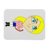 Magnet Flexible fille "méchante" chibi (Horizontal)