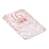 Magnet Flexible Fille Parties scintillant de marbre Rose or Floral (Côté Droit)