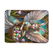 Magnet Flexible Fille portant le costume de lapin de Pâques (Horizontal)