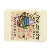 Magnet Flexible Fille qui aime les livres et les chats (Horizontal)