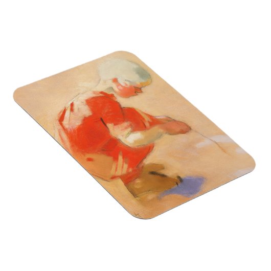 Magnet Flexible Fille sur le sable, Helene Schjerfbeck (Côté Droit)