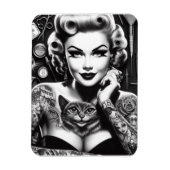 Magnet Flexible Fille tatouée alternative old school (Vertical)