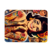 Magnet Flexible Fille tatouée old school (Horizontal)