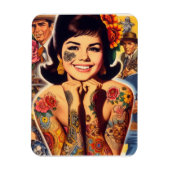 Magnet Flexible Fille tatouée old school (Vertical)