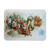 Magnet Flexible Fille victorienne avec Rose (Horizontal)
