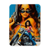 Magnet Flexible Filles de motards rétro (Vertical)
