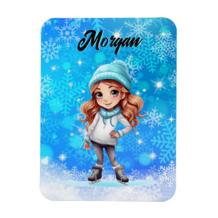Magnet Flexible Filles Hiver Patinage sur glace Figure Patinage Fl