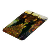 Magnet Flexible Filles ramassant des feuilles d'automne pour un fe (Côté Gauche)