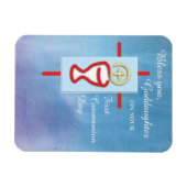 Magnet Flexible Filleule, Première Communion, Turquoise (Horizontal)