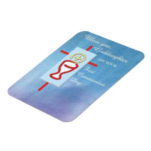 Magnet Flexible Filleule, Première Communion, Turquoise (Côté Gauche)