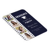 Magnet Flexible Filmstrip Four Photo Collage Graduation | Bleu (Côté Droit)