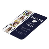 Magnet Flexible Filmstrip Four Photo Collage Graduation | Bleu (Côté Gauche)
