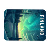 Magnet Flexible Finlande Illustration Voyage Art Vintage (Horizontal)