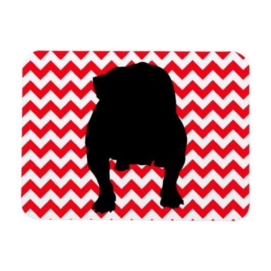 Magnet Flexible Fire Engine Red Chevron et anglais Bulldog Shadow (Horizontal)