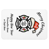 Magnet Flexible Firefighter Père Noël Fire Dept Carte de vacances (Horizontal)