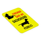 Magnet Flexible Firemer Personnalisé Sauvez Mon Dachshund Chien Sé (Côté Droit)