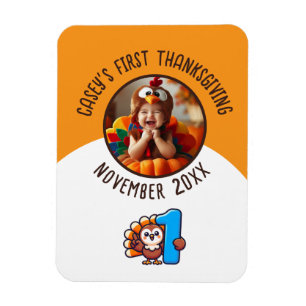 Magnet Flexible First Thanksgiving Baby Custom Photo Ajouter un no