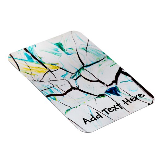 Magnet Flexible Fissures Abstraites en bleu jaune vert (Côté Droit)