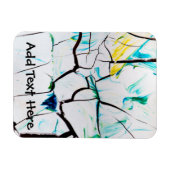 Magnet Flexible Fissures Abstraites en bleu jaune vert (Horizontal)