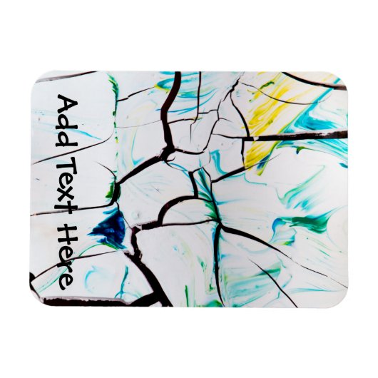 Magnet Flexible Fissures Abstraites en bleu jaune vert (Horizontal)