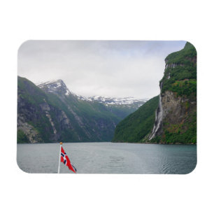 Magnet Flexible Fjord Geiranger avec aimant drapeau norvégien