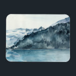Magnet Flexible Fjords d'hiver<br><div class="desc">Winter Fjords II par Jennifer Paxton Parker. Dispose de fjords aquarelle dans un cadre serein et bleu.</div>