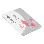 Magnet Flexible Flamant rose Amour Grande Lune Enregistrer la Date (Côté Droit)