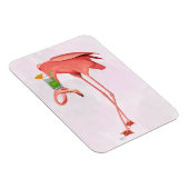 Magnet Flexible Flamant rose avec Cocktail (Côté Droit)
