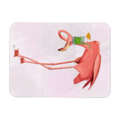 Magnet Flexible Flamant rose avec Cocktail (Horizontal)