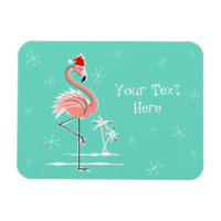 Flamant rose de Noël Aimant de texte flexible