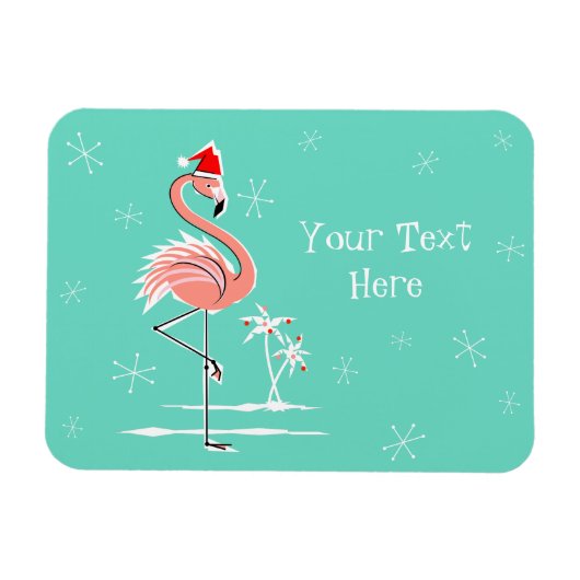Magnet Flexible Flamant rose de Noël Aimant de texte flexible (Horizontal)