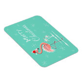 Magnet Flexible Flamant rose de Noël Joyeux aimant de Noël flexibl (Côté Droit)