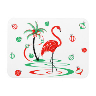 Magnet Flexible Flamant rose de Noël rouge aimant flexible horizon