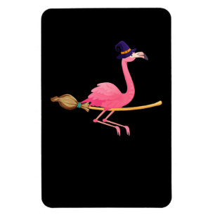 Magnet Flexible Flamant rose Drôle Flamant rose sorcière Hallowe