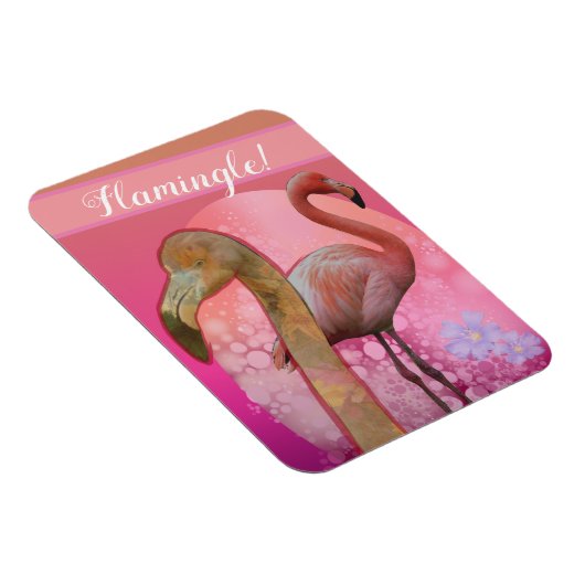 Magnet Flexible Flamant rose floral flamand (Côté Droit)