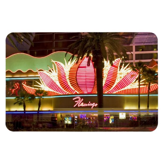 Magnet Flexible Flamant rose Las Vegas @ Aimant Flexible de nuit (Horizontal)
