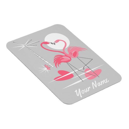 Magnet Flexible Flamant rose Love Name aimant flexible (Côté Droit)