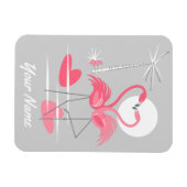 Magnet Flexible Flamant rose Love Name aimant flexible (Horizontal)