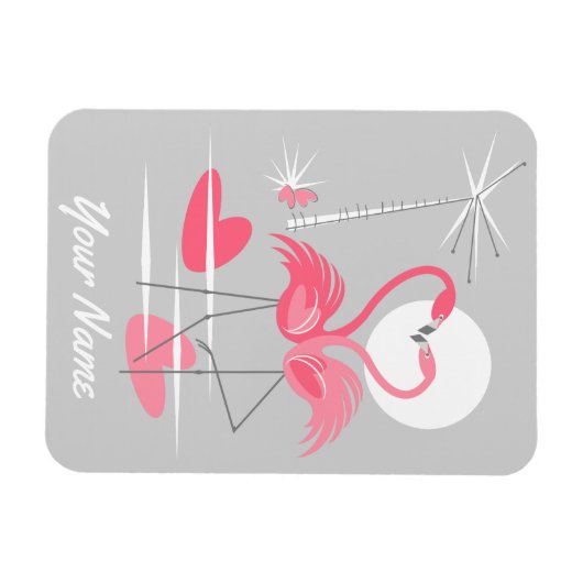 Magnet Flexible Flamant rose Love Name aimant flexible (Horizontal)