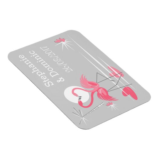 Magnet Flexible Flamant rose Love Side Names Date aimant flexible (Côté Droit)