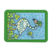 MAGNET FLEXIBLE FLAMANT ROSE POLKA DOT VERT, FUNNY ST. JOUR DE PAT (Horizontal)