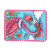 Magnet Flexible Flamant rose ROSE COEURS DE VALENTINE, INSÉPARABLE (Horizontal)