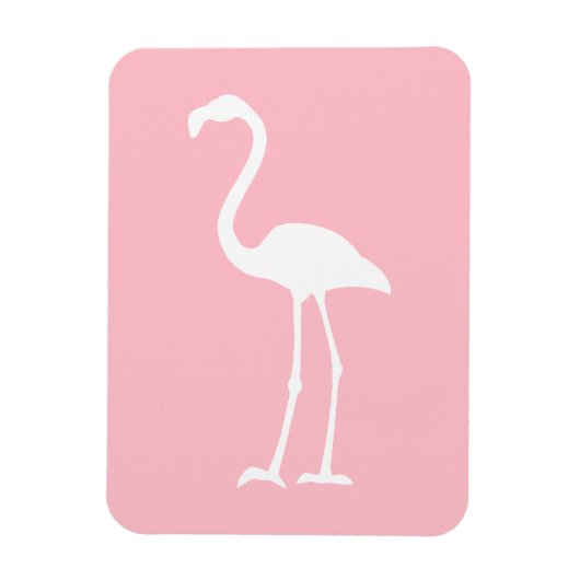Magnet Flexible Flamant rose rose et blanc (Vertical)