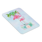 Magnet Flexible Flamant rose rose Momma & bébé avec palmiers (Côté Droit)