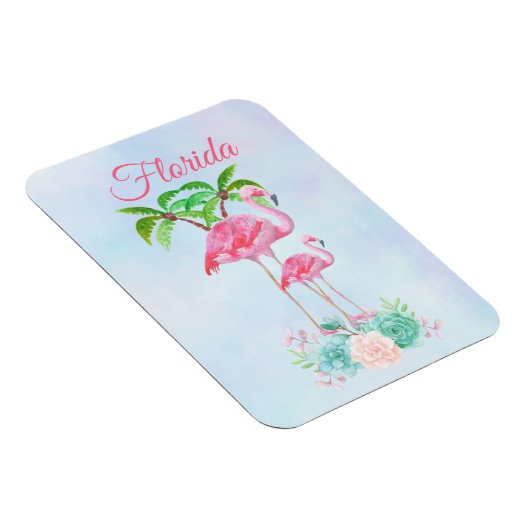 Magnet Flexible Flamant rose rose Momma & bébé Floride (Côté Droit)
