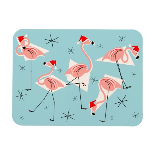 Magnet Flexible Flamant rose Santas Aimant bleu flexible (Horizontal)