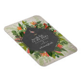 Magnet Flexible Flamant rose Tropical Botanical Mariage en briques (Côté Droit)