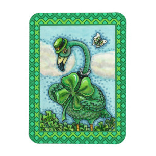 MAGNET FLEXIBLE FLAMANT ROSE VERT IRLANDAIS, MÊME HAPPY ST. JOUR D