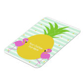 Magnet Flexible Flamants roses d'ananas texte personnalisé (Côté Gauche)